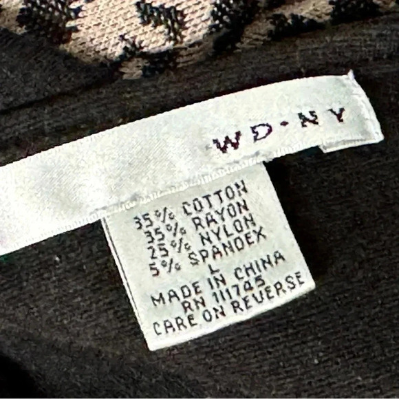 WD.NY Black & Tan Leopard Animal Print Jumper Mini Dress Color Block Size Large - Picture 4 of 5